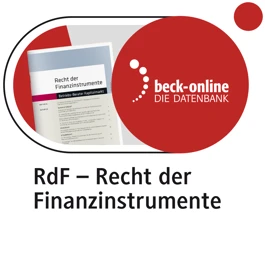 Produktabbildung beck-online. RdF, Recht der Finanzinstrumente