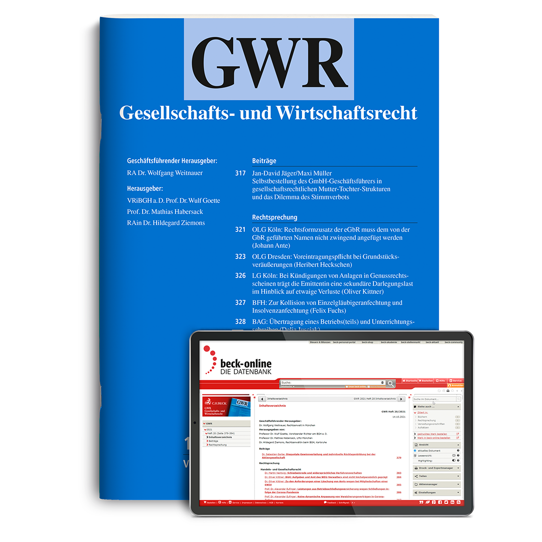 Produktabbildung beck-online. GWR Online