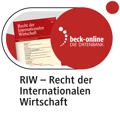 Produktabbildung beck-online. RIW, Recht der Internationalen Wirtschaft