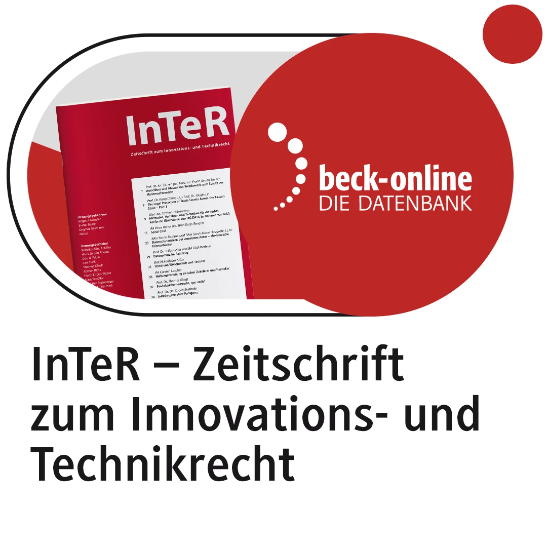 Produktabbildung beck-online. InTeR, Zeitschrift zum Innovations- und Technikrecht