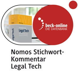 Produktabbildung beck-online. Nomos StichwortKommentar Legal Tech