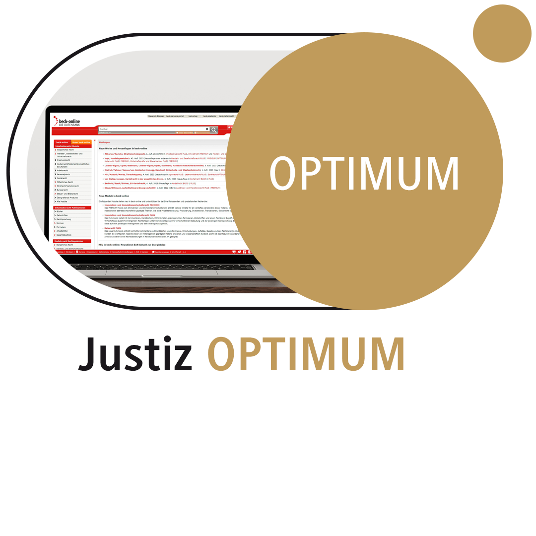 Produktabbildung beck-online. Justiz OPTIMUM 2018