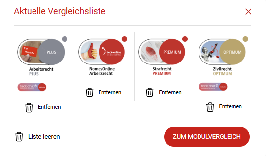 Bild Vergleichsliste