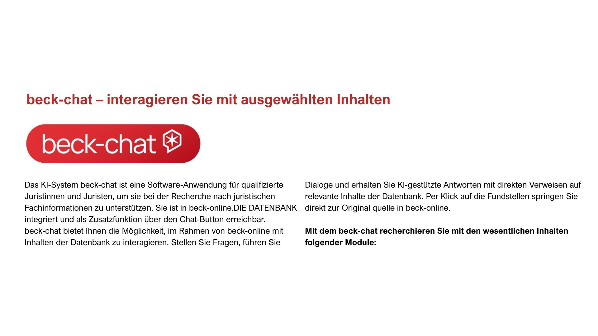 Beck Chat INTERAGIEREN SIE MIT DEN MODULINHALTEN (1)