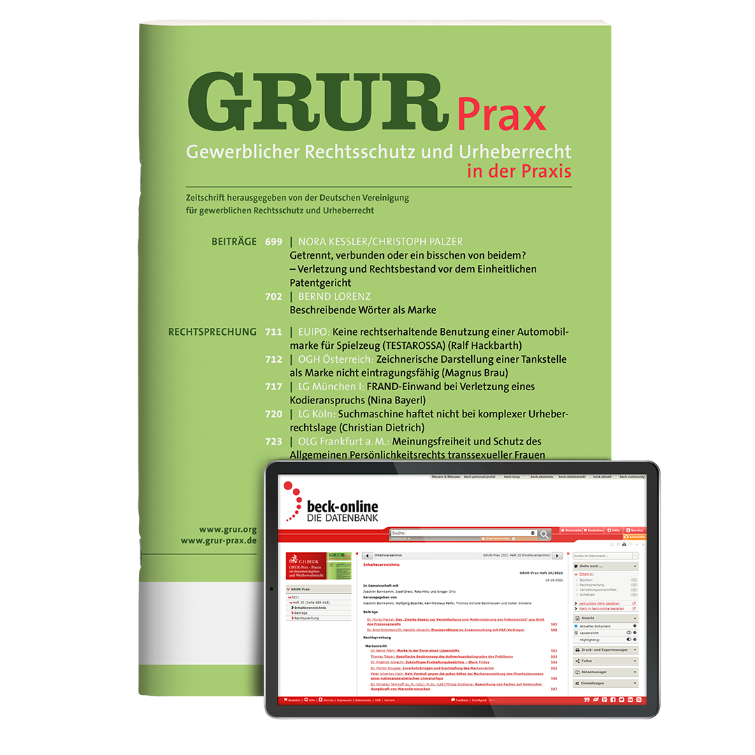 Produktabbildung beck-online. GRUR-Prax Online