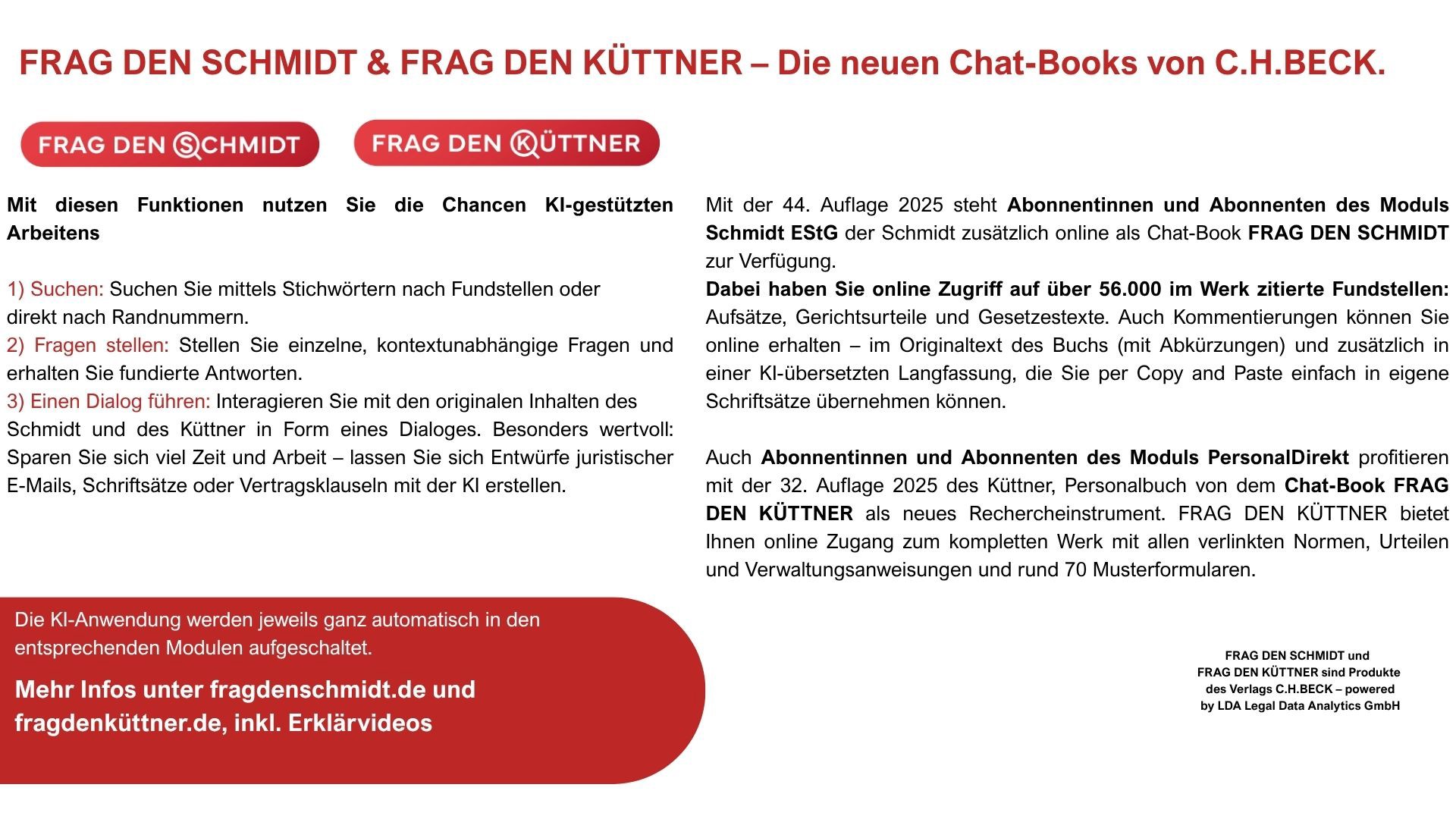 FRAG DEN SCHMIDT & FRAG DEN KÜTTNER – Die Neuen Chat Books Von C.H.BECK.